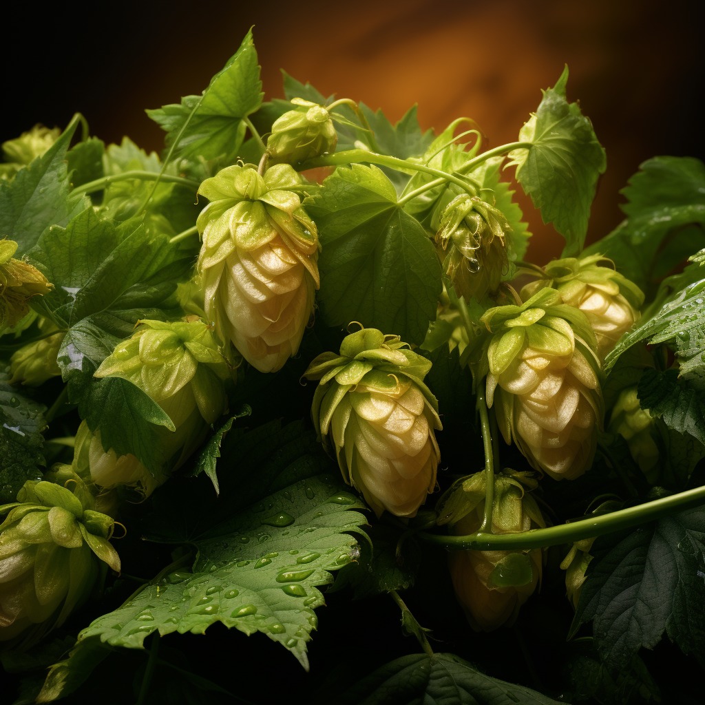 Close-up view of hops, crucial for beer chemistry.