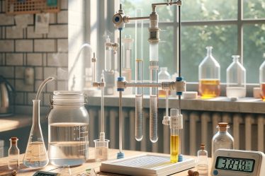 Chromatography process illustration - Separation of mixture components